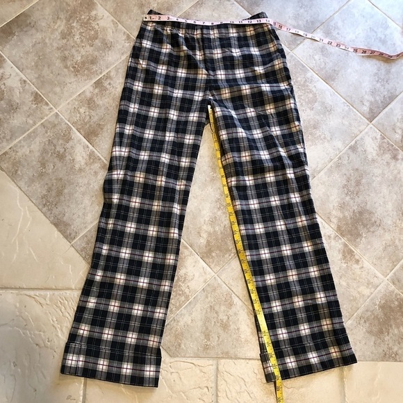Mimi Maternity plaid straight leg mid rise black white pants trousers … - Picture 2 of 9